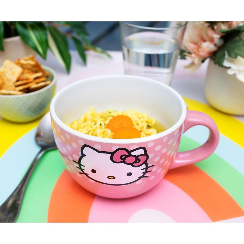 Silver Buffalo Sanrio Hello Kitty Pink Polka Dots Ceramic Soup Mug | Holds 24 Ounces, 5 of 7