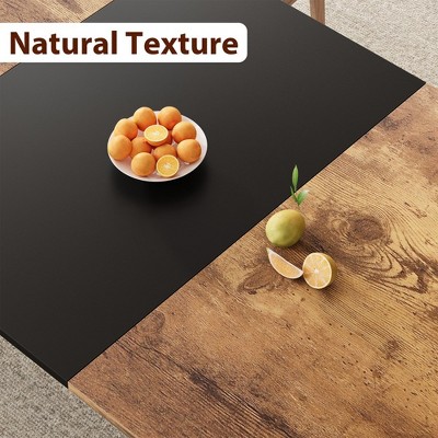 Industrial Black and Brown MDF Dining Table for 6-8 People