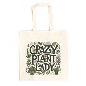 City Creek Prints Crazy Plant Lady Colorful Canvas Tote Bag - 15x16 - Natural - 1 of 2