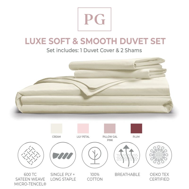 Pillow Gal Luxe Soft & Smooth 100% Tencel Duvet Cover Set, 2 of 5