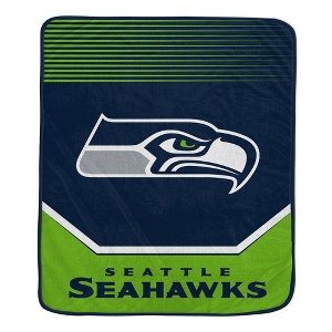 NFL Seattle Seahawks Half Tone Lines Tab Royal Plush Blanket - 1 of 1