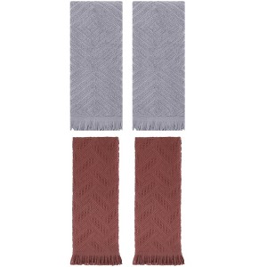 REGALWOVEN 4 Pcs Bathroom Cotton Soft and Absorbent Geometric Hand Towel 13" x 29" - 1 of 4
