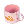 Zak Designs 15 fl oz Stoneware Modern Barbie Mug Pink: Hand Wash, Teen Drinkware, Hot Beverages, 1 Piece, 3.357" Height - image 3 of 4