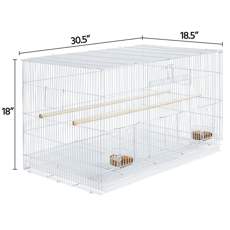 Yaheetech 30" Bird Cage Flight Cage with Slide-Out Tray and Wood Perches, 3 of 7