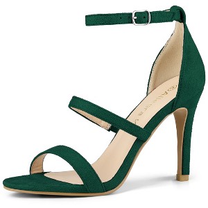 Allegra K Women's Open Toe Triple Straps Buckle Closure Stiletto High Heels - 1 of 4
