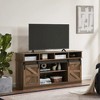 Wooakway 58"L 30"H 16"D Modern & Farmhouse Double Tier TV Stand Storage Cabinet with Sliding Barn door for TVs Up to 65" Living Rooms Apartment - 2 of 4