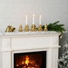 MOEPISY Christmas Table Decorations, Vintage Xmas Golden Resin Tree Candle Holders Set - 4 of 4
