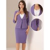 Allegra K Women's Office Work Collarless Blazer Pencil Skirt Business Suit Set 2 Pcs - 2 of 4