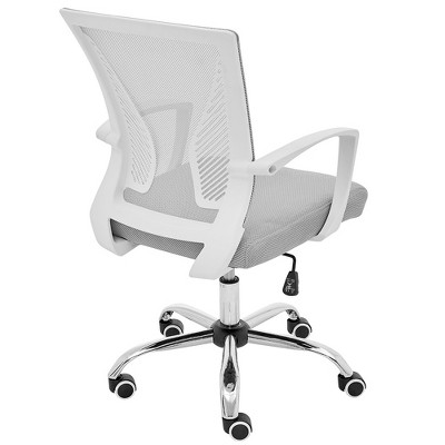 Zuna White/Gray Mesh Mid-Back Swivel Task Chair