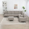 Aortzio 129.14"W Upholstered Sectional Sofa,Storage Couch,With USB Charging Station - 4 of 4
