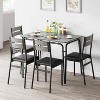 Dining Table Set for 4, Space-Saving Kitchen Table Set with Upholstered Chairs, 5 Piece Dining Room Table Set, Square Modern Wood Dinette Set - 2 of 4