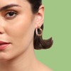 SOHI Women's Green Heart Hoop Earrings - 3 of 3