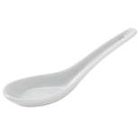 C.A.C. China CN-41 0.6 oz. Ceramic Soup Spoon with a short thick handle / Wonton Soup Spoon - 12 Pack