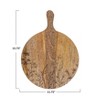 Storied Home Mango Wood Cheese Board with Laser Etched Flowers, Natural - 2 of 4