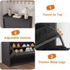 Modern Shoe Cabinet Flip Drawers & Adjustable Shelf, Wood Entryway Storage for Hallway, Living Room - 4 of 4