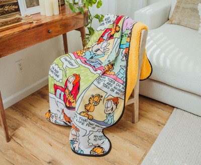 Garfield and Jon Comic Strip Panels Fleece Sherpa Throw Blanket