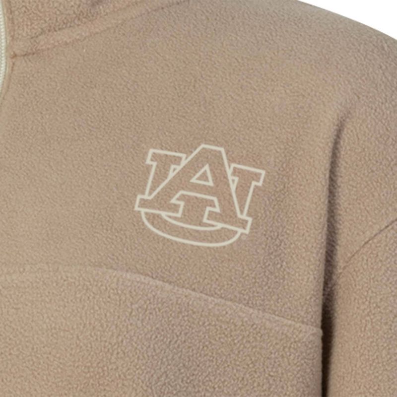 NCAA Auburn Tigers Women&#39;s 1/4 Zip Sand Fleece Sweatshirt, 3 of 4
