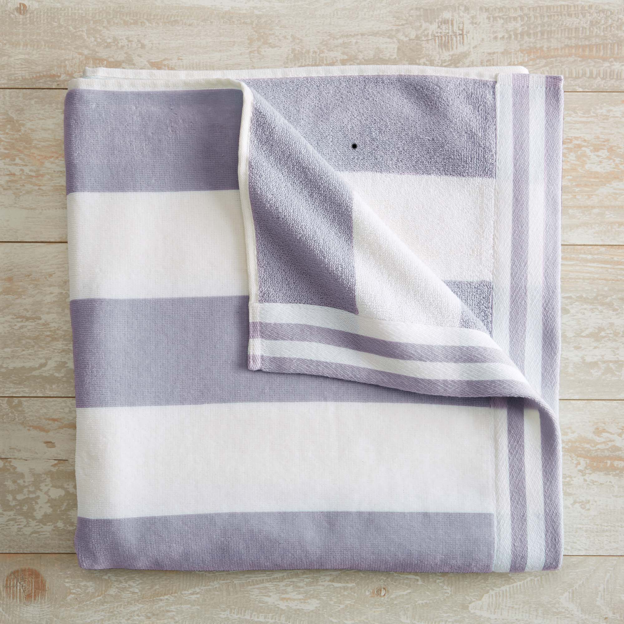 100% Cotton Cabana Striped Oversized Beach Towels - Great Bay Home (35" x 70", Lavender Purple).