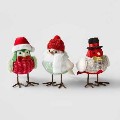 3pc Mini Fabric Winter Bird Decorative Figurine Set Multicolor ...