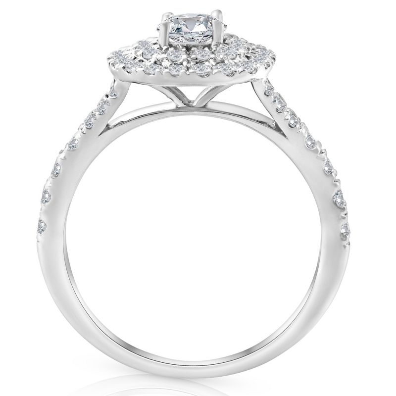 Pompeii3 1 Ct TW Diamond Cushion Halo Engagement Ring in White Gold, 2 of 6