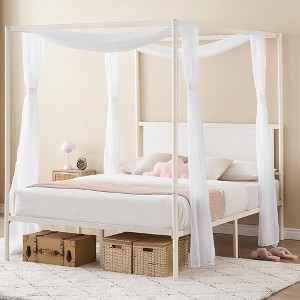 Metal Canopy Platform Bed Frame - 1 of 4