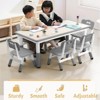 Kids Table and Chairs Set, Height Adjustable Toddler Table with 6 Chairs ¨C Erasable Art Desk for Preschool, Daycare, Home - 2 of 4