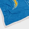 NFL Los Angeles Chargers Legacy Script Faux Shearling Flannel Fleece Blanket - image 3 of 3