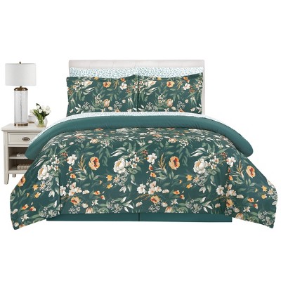 Collections Etc Elegantly Modern Bloom 7-piece Comforter Set Queen ...