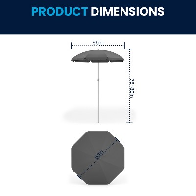 Nantucket 6-Piece Black Steel Patio Furniture Set with Umbrella