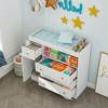 FUFU&GAGA White Changing Table with Safe Changing Station - Multifunctional Storage Dresser for Nursery - 2 of 4