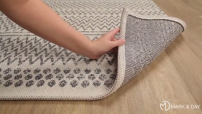 Aarau Cream and Black Hand-Knotted Wool Area Rug