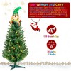 3ft 129 Branches with Santa Claus Decoration PVC Branch Iron Bracket Christmas Tree Green - 3 of 4