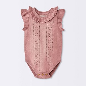 Baby Girls' Tank Sweater Romper - Cloud Island™ Purple - 1 of 4