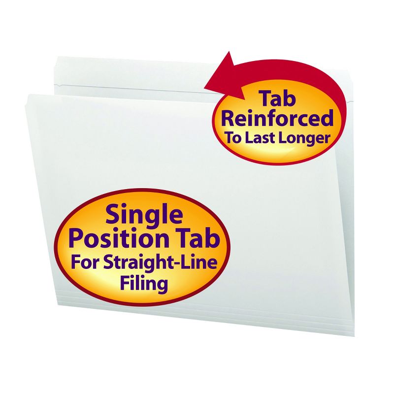 Smead File Folder, Reinforced Straight-Cut Tab, Letter Size, 100 per Box, 1 of 10