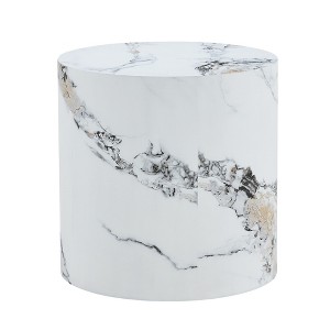Vynxaria Patterned Cylindrical Coffee Table for Elegant and Versatile Spaces - 1 of 4