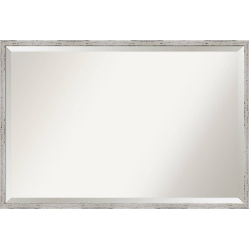 37&#34; x 25&#34; Shiplap Narrow Framed Bathroom Vanity Wall Mirror White - Amanti Art, 1 of 9