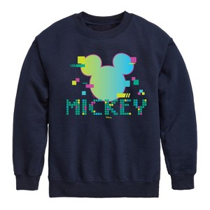 Boys' - Disney - 8 Bit Mickey Graphic Long Sleeve Fleece Sweatshirt - 1 of 4