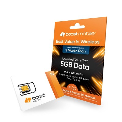 Boost Preloaded SIM Card (5GB) Data 3 Month