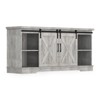 Farmhouse TV Stand for 65 Inch TV, Entertainment Center with Sliding Barn Door and Adjustable Shelves - 2 of 4