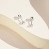 Girl's Classic Setting Solitaire Screw Back Sterling Silver Earrings - In Season Jewelry - 4 of 4