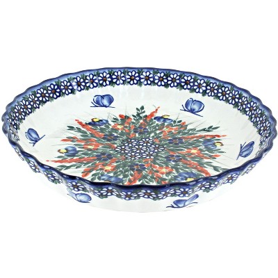 Blue Rose Polish Pottery 52D WR Unikat Pie Plate