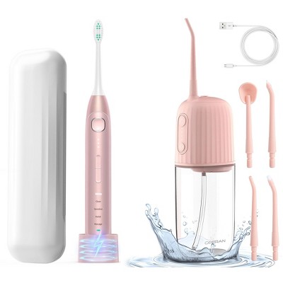 Operan Electric Toothbrush & Cordless C200 Water Flosser Bundle - 8 Brush Heads, 4 Nozzles, IPX7 Waterproof - Complete Oral Care Set