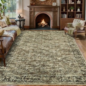 Washable Vintage Rug – Non-Slip, Distressed Area Rug for Living Room, Bedroom, Office - 1 of 4