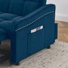 47" Velvet Loveseat Bed with Pull-Out Bed & USB Charging - 2 of 4