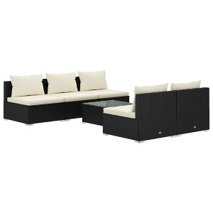 vidaXL Garden Lounge Set Black - 1 of 4