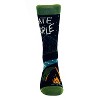 Crazy Dog T-Shirts I Hate People Socks Funny Camping Sarcastic Introvert Outdoor Cool Joke Sock  (Black) - Mens (7-12) - 3 of 4