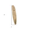 HomeRoots Set of Three Brown Black And Natural Distressed Solid Wood Surfboard Hanging Dimensional Sculptures - 3 of 4