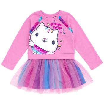 Dreamworks Gabby's Dollhouse Pandy Paws Cakey Cat Girls French Terry Dress Toddler to Big Kid
