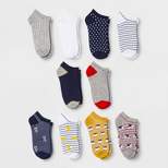 Women's Farm Animal 10pk Low Cut Socks - Xhilaration™ Gray/Blue/Yellow 4-10