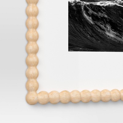 16" x 20" Light Brown Wood Beaded Wall Picture Frame